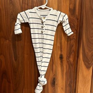 Lou Lou & Company White and Navy Striped Kids Pajamas